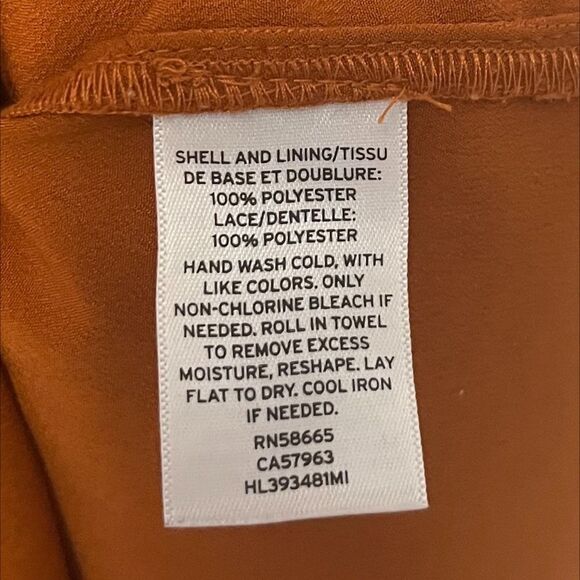 🟢Chelsea28 Lace Tank with Crochet Detailing in Rust Orange Size XS - Picture 2 of 7